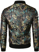 Load image into Gallery viewer, Noble Men's Luxury Paisley Floral Bomber Jacket