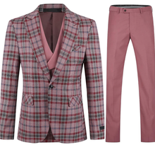 Load image into Gallery viewer, Noble Mens 3-Piece Plaid Suit Set