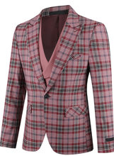 Load image into Gallery viewer, Noble Mens 3-Piece Plaid Suit Set