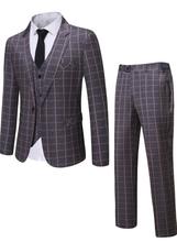 Load image into Gallery viewer, Noble Mens 3-Piece Plaid Suit Set