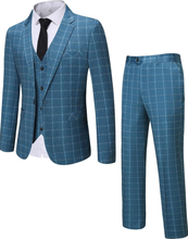 Load image into Gallery viewer, Noble Mens 3-Piece Plaid Suit Set