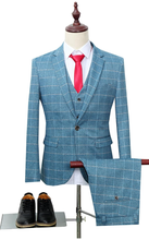 Load image into Gallery viewer, Noble Mens 3-Piece Plaid Suit Set