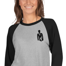Load image into Gallery viewer, AJELANI MAN - 3/4 Sleeve Embroidered Raglan Shirt Black