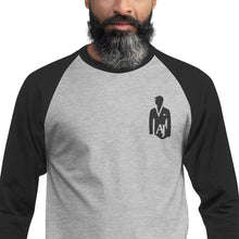 Load image into Gallery viewer, AJELANI MAN - 3/4 Sleeve Embroidered Raglan Shirt Black