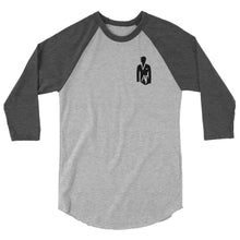 Load image into Gallery viewer, AJELANI MAN - 3/4 Sleeve Embroidered Raglan Shirt Black