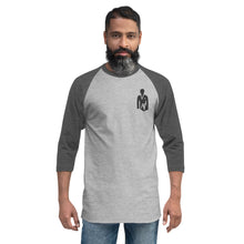 Load image into Gallery viewer, AJELANI MAN - 3/4 Sleeve Embroidered Raglan Shirt Black
