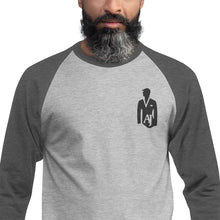 Load image into Gallery viewer, AJELANI MAN - 3/4 Sleeve Embroidered Raglan Shirt Black