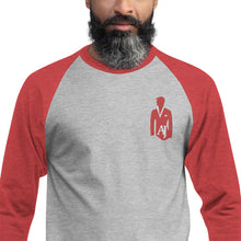 Load image into Gallery viewer, AJELANI MAN - 3/4 Sleeve Embroidered Raglan Shirt Red