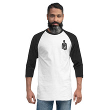 Load image into Gallery viewer, AJELANI MAN - 3/4 Sleeve Embroidered Raglan Shirt Black