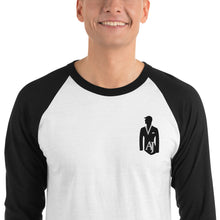 Load image into Gallery viewer, AJELANI MAN - 3/4 Sleeve Embroidered Raglan Shirt Black