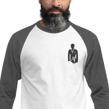 Load image into Gallery viewer, AJELANI MAN - 3/4 Sleeve Embroidered Raglan Shirt Black