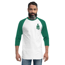 Load image into Gallery viewer, AJELANI MAN - 3/4 Sleeve Embroidered Raglan Shirt Green