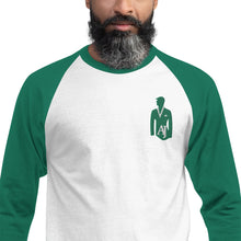 Load image into Gallery viewer, AJELANI MAN - 3/4 Sleeve Embroidered Raglan Shirt Green