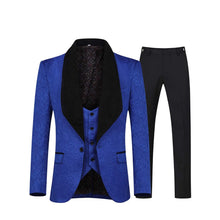 Load image into Gallery viewer, Men's Slim Fit 3 Piece One Button Shawl Collar Tuxedo