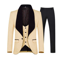 Load image into Gallery viewer, Men's Slim Fit 3 Piece One Button Shawl Collar Tuxedo