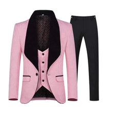 Load image into Gallery viewer, Men's Slim Fit 3 Piece One Button Shawl Collar Tuxedo