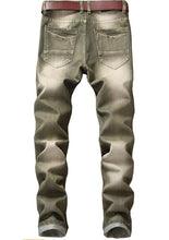 Load image into Gallery viewer, Men Biker Ripped Denim Slim Fit Jeans