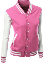 Load image into Gallery viewer, Women's Stylish Color Contrast Long Sleeves Varsity Jacket