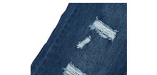 Load image into Gallery viewer, Women's Denim Distressed Drawstring Pocketed Jean Joggers