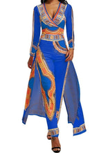 Load image into Gallery viewer, Women Elegant African Printed Skirt Romper Pants Suit