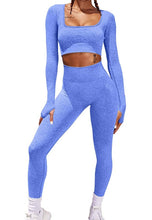 Load image into Gallery viewer, Women's Workout 2 Piece High Waist Legging and Sports Crop Top