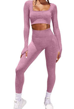 Load image into Gallery viewer, Women's Workout 2 Piece High Waist Legging and Sports Crop Top