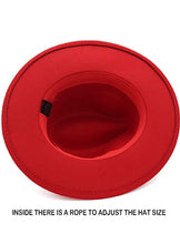 Load image into Gallery viewer, Women 's Classic Wide Brim Belt Buckle Fedora Hat