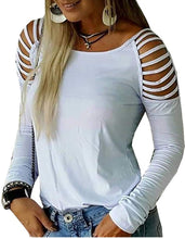 Load image into Gallery viewer, Women's Long Sleeve Cold Shoulder Top