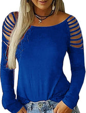 Load image into Gallery viewer, Women's Long Sleeve Cold Shoulder Top