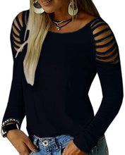 Load image into Gallery viewer, Women's Long Sleeve Cold Shoulder Top