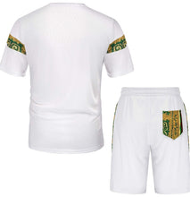 Load image into Gallery viewer, Men's Mesh African Dashiki T-Shirt and Shorts Set