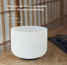 Load image into Gallery viewer, 8 Inch F Note Frosted Heart Quartz Crystal Singing Bowl with Mallet and O-ring
