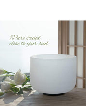 Load image into Gallery viewer, 8 Inch F Note Frosted Heart Quartz Crystal Singing Bowl with Mallet and O-ring