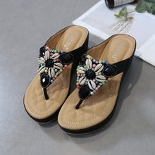 Load image into Gallery viewer, Women Bohemian Rhinestone Platform Wedge