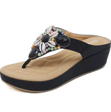 Load image into Gallery viewer, Women Bohemian Rhinestone Platform Wedge