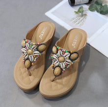 Load image into Gallery viewer, Women Bohemian Rhinestone Platform Wedge