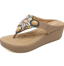 Load image into Gallery viewer, Women Bohemian Rhinestone Platform Wedge