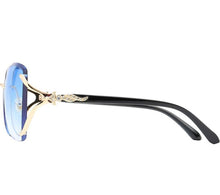 Load image into Gallery viewer, Women Rimless Round Lens Metal Frame Sunglasses