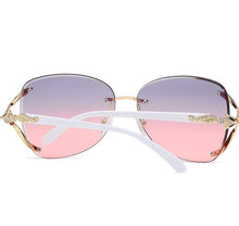 Load image into Gallery viewer, Women Rimless Round Lens Metal Frame Sunglasses