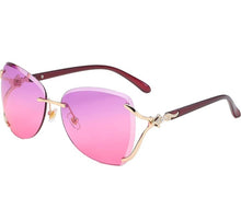 Load image into Gallery viewer, Women Rimless Round Lens Metal Frame Sunglasses