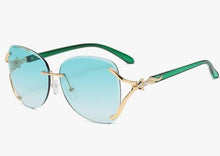 Load image into Gallery viewer, Women Rimless Round Lens Metal Frame Sunglasses