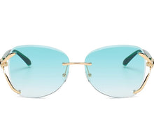 Load image into Gallery viewer, Women Rimless Round Lens Metal Frame Sunglasses