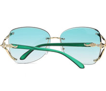 Load image into Gallery viewer, Women Rimless Round Lens Metal Frame Sunglasses