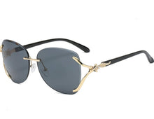 Load image into Gallery viewer, Women Rimless Round Lens Metal Frame Sunglasses