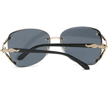Load image into Gallery viewer, Women Rimless Round Lens Metal Frame Sunglasses