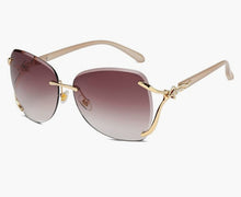 Load image into Gallery viewer, Women Rimless Round Lens Metal Frame Sunglasses