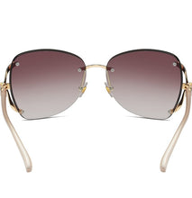 Load image into Gallery viewer, Women Rimless Round Lens Metal Frame Sunglasses
