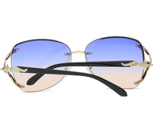 Load image into Gallery viewer, Women Rimless Round Lens Metal Frame Sunglasses