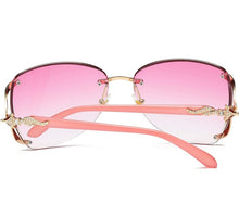 Load image into Gallery viewer, Women Rimless Round Lens Metal Frame Sunglasses