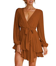 Load image into Gallery viewer, Women's V Neck Mini Dress